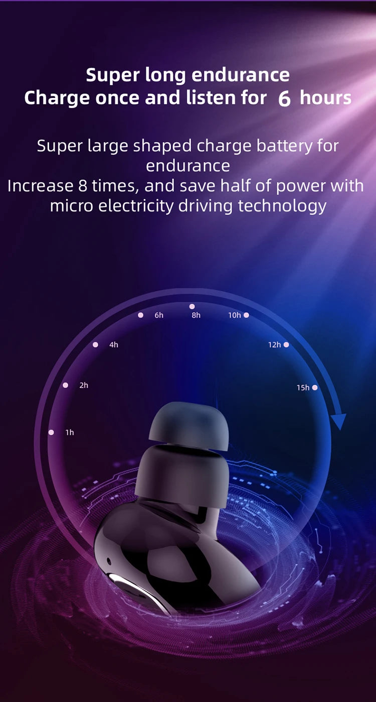 Mini Invisible Wireless Bluetooth 5.0 Earphone Noise Cancelling Headphone Handsfree Stereo Headset Sports Earbud With Microphone