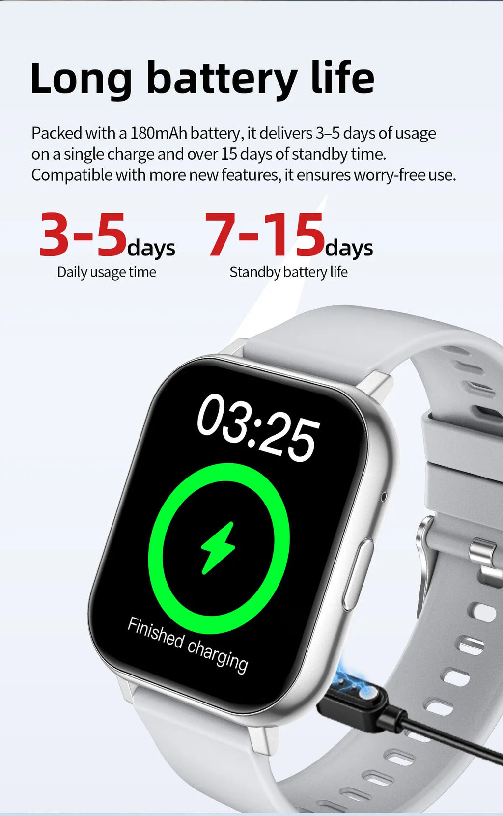 LIGE 1.83" HD Screen Smartwatch Fitness Health Monitor 2026 New Bluetooth Call Waterproof Call Reminder Smart Watch Men Women