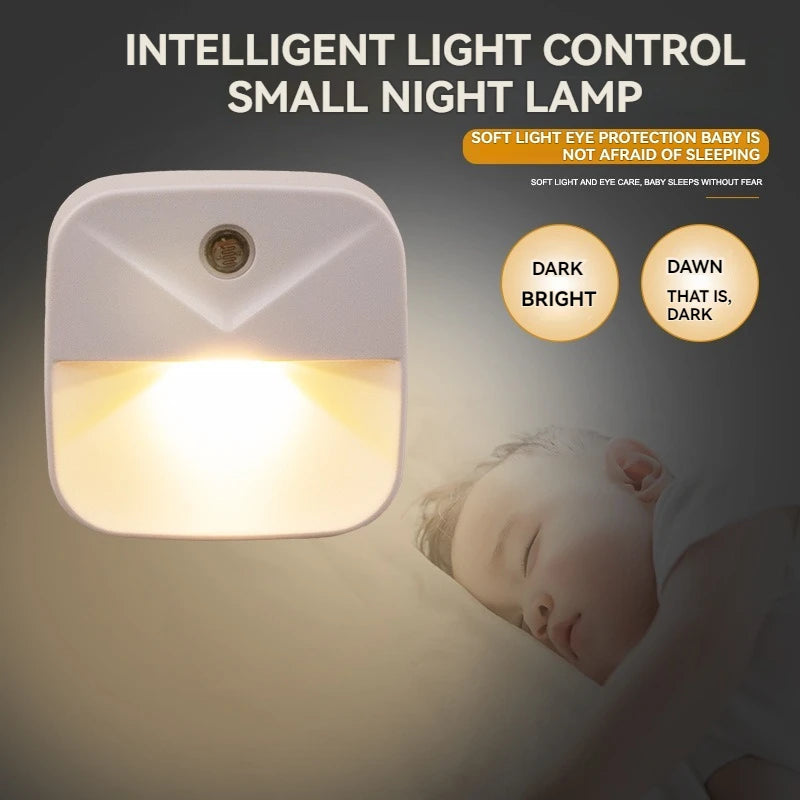 Smart Auto LED Night Light: Motion Sensor & Dusk-to-Dawn Plug-in for Energy Saving Home/Gift