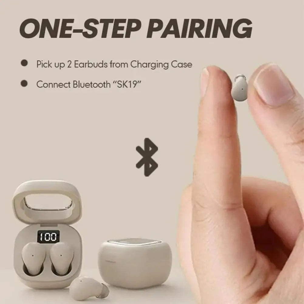 Invisible Sleep Wireless Earbuds Mini In Ear Bluetooth Headphones Long Battery Life Soft Wear Noise Blocking Earphones