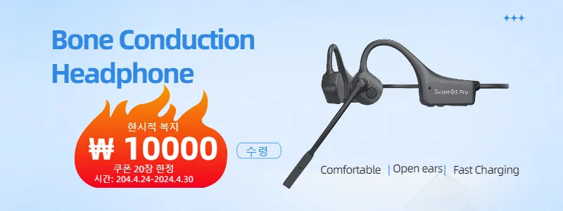 Bone Conduction Earphones Wireless Bluetooth Headset Fast Charge Sports Gaming Headphones with Dual CVC8.0 Noise-canceling Mic