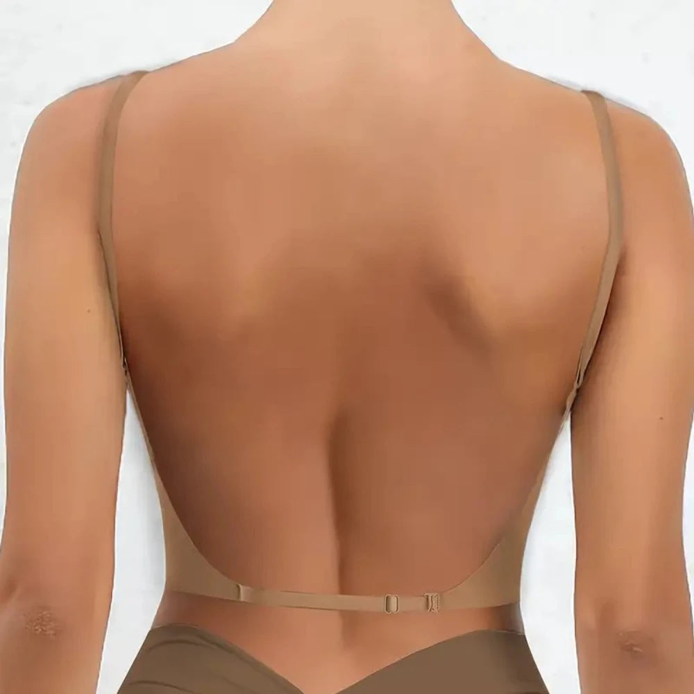 Invisible Bra Deep U Plunge Backless Strapless Push Up Bra for Dresses Lingerie Sexy Female Lingerie Бюстгальтер Женский