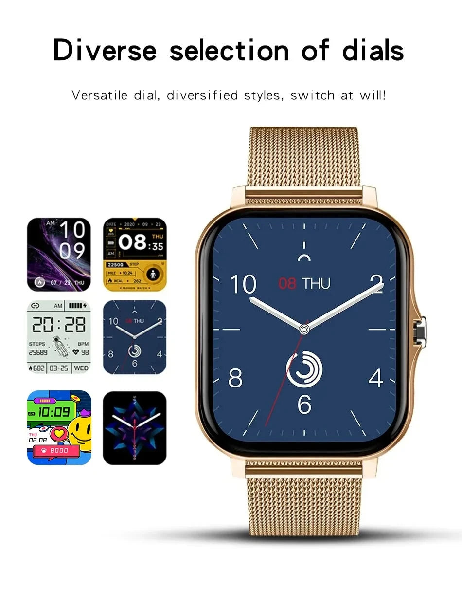 New Smart Watch Android IOS Phone 1.44 Inch Color Screen Bluetooth Call Blood Oxygen/Pressure Monitoring Smart Watch Women Men