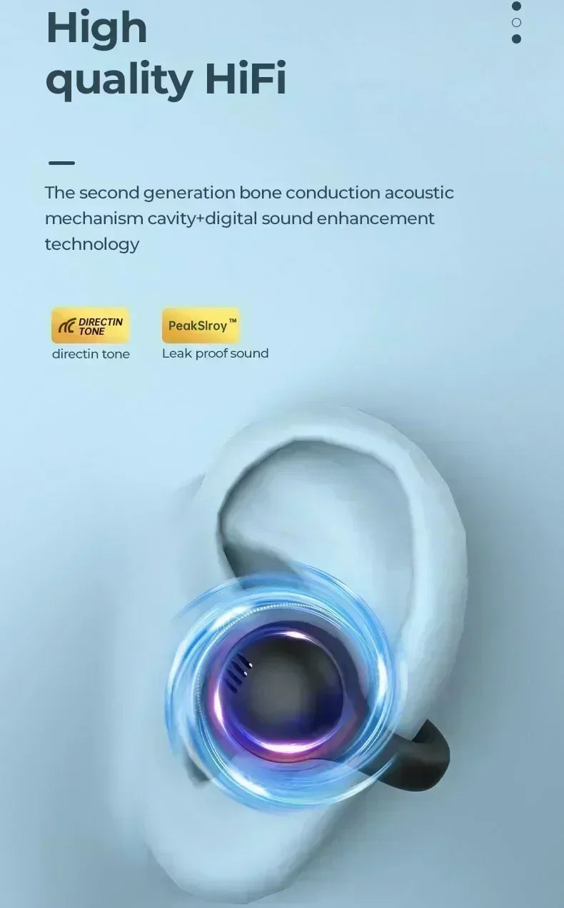 Wireless Earphone Noise Reduction Bluetooth LDE Power Display Earbuds in-Ear Headsets with Mic Touch Control for Phones