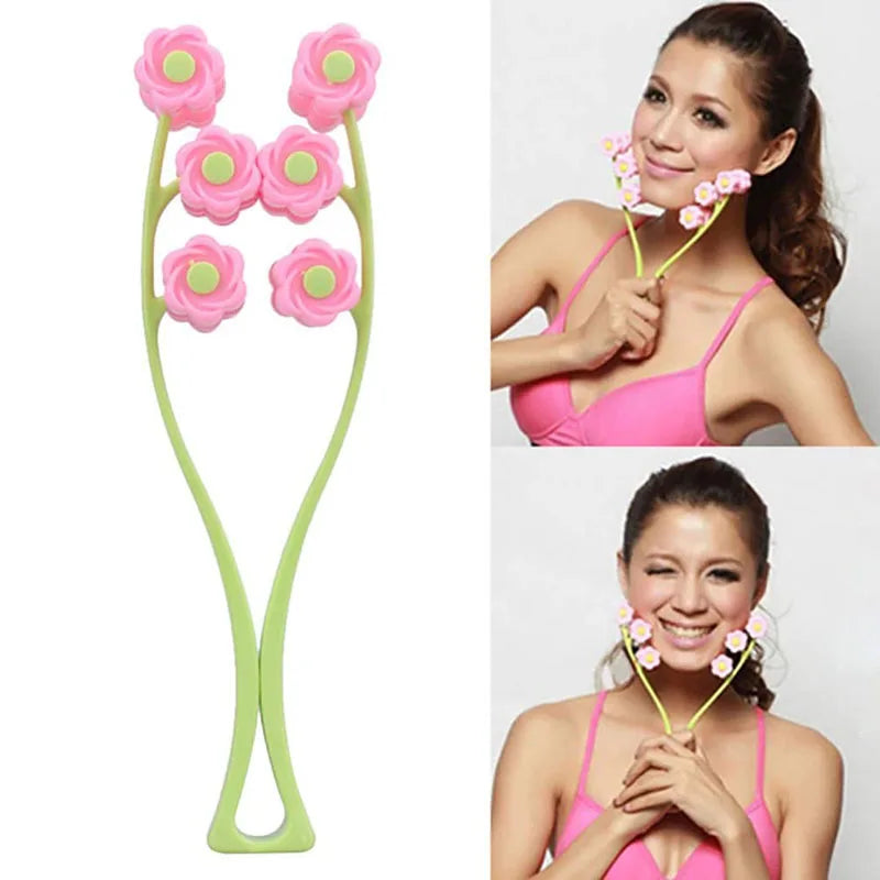 Facial Massager Roller Portable Flower Shape Anti Wrinkle Face-Lift Slimming Face Relaxation Massage Roller Beauty Tools Hot