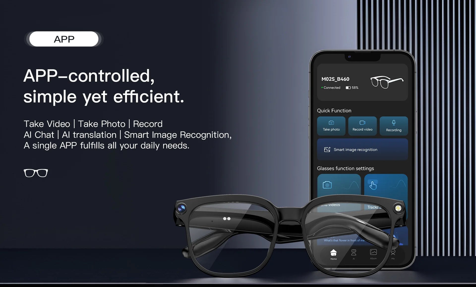 Smart Glasses 800W HD Camera Video Simultaneous Interpretation Bluetooth Call Outdoor Sport AI Smart SunGlasses For Mens Women