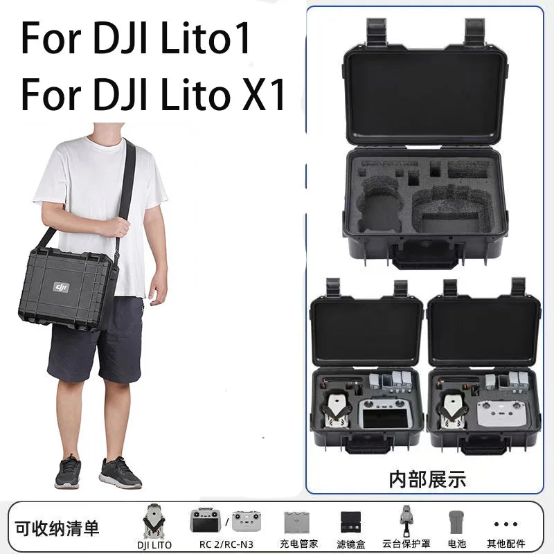 Suitable for DJI Lito X1 drone explosion-proof safety case, Lito outdoor portable waterproof storage case