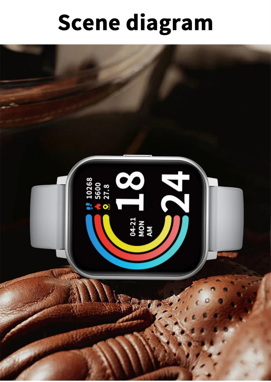 LIGE Digital Watches Women Smart Watch Men 1.83" Full Touch Screen Fitness Tracker Bluetooth Call Smartwatches for Android iOS