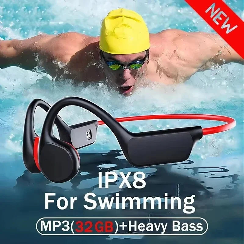 Bone Conduction Headset Wireless Swimming Sports Headphone IPX8 Bluetooth 5.4 With Mic Waterproof Exercise Fitness 2026 NEW