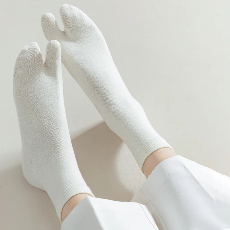 Bamboo Japanese Men And Women Summer Fiber Two Finger Socks Black Kimono Flip Flop Sandal Split Ninjia White Tabi Toe Socks