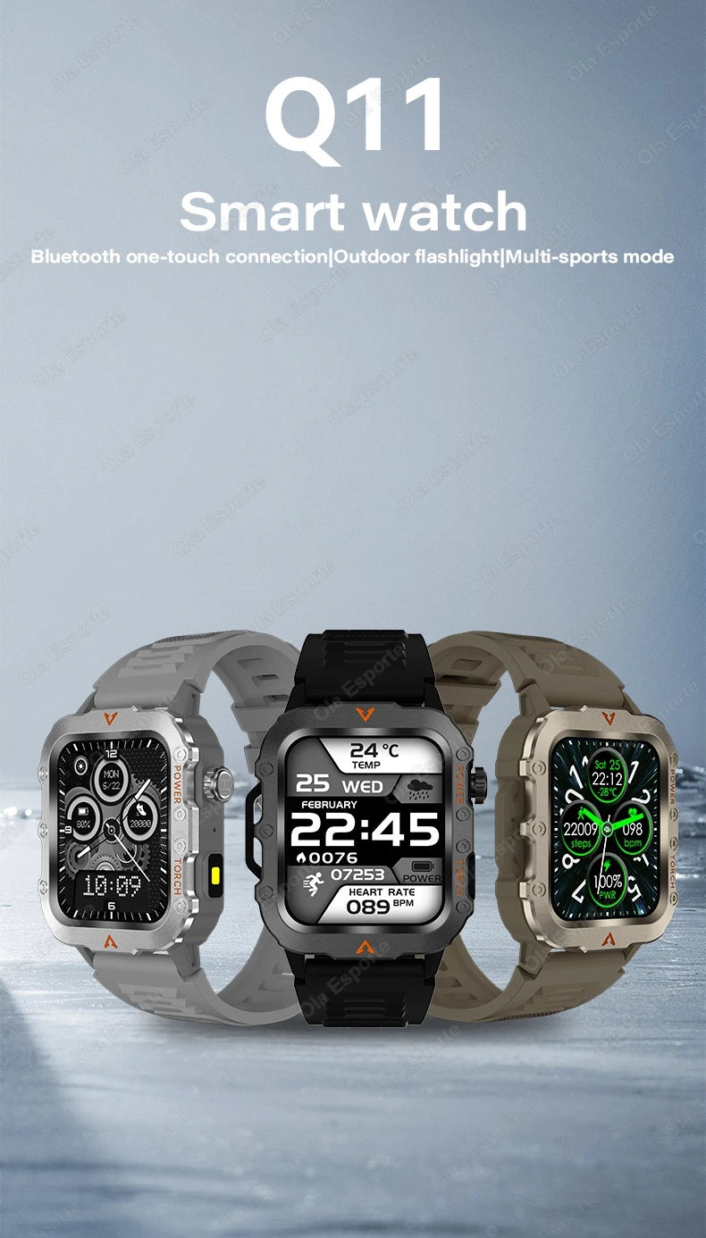 2026 New Military Smart Watch Men IP67 3ATM Waterproof Outdoor Sports Fitness GPS Tracker Health Monitor BT Call Smartwatch LS