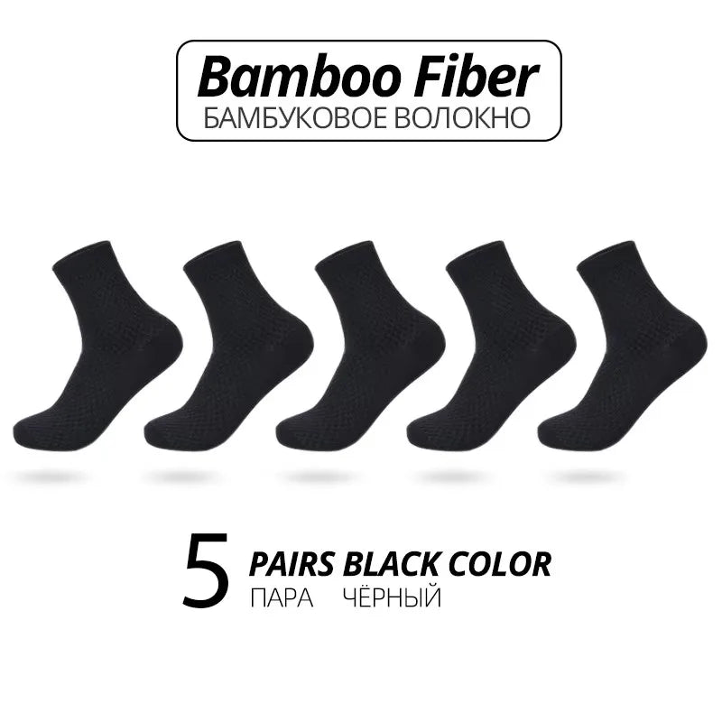 Bamboo Fiber Men Socks 5Pairs/Lot New Classic Business Long Socks Summer Winter Casual Man Dress Sock