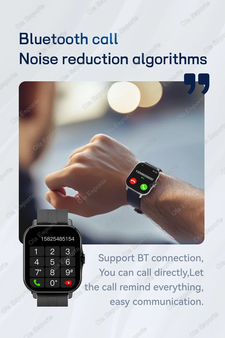 New Smart Watch Android IOS Phone 2.01'' Inch Color Screen Bluetooth Calls Blood Oxygen Monitor smartwatch For Women Men Gifts