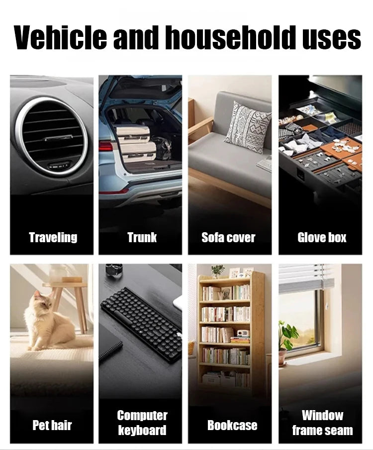 Mini Portable Car Vacuum Cleaner, Type-C Rechargeable Wireless Blower & Suction, Multifunctional, Ideal for Car