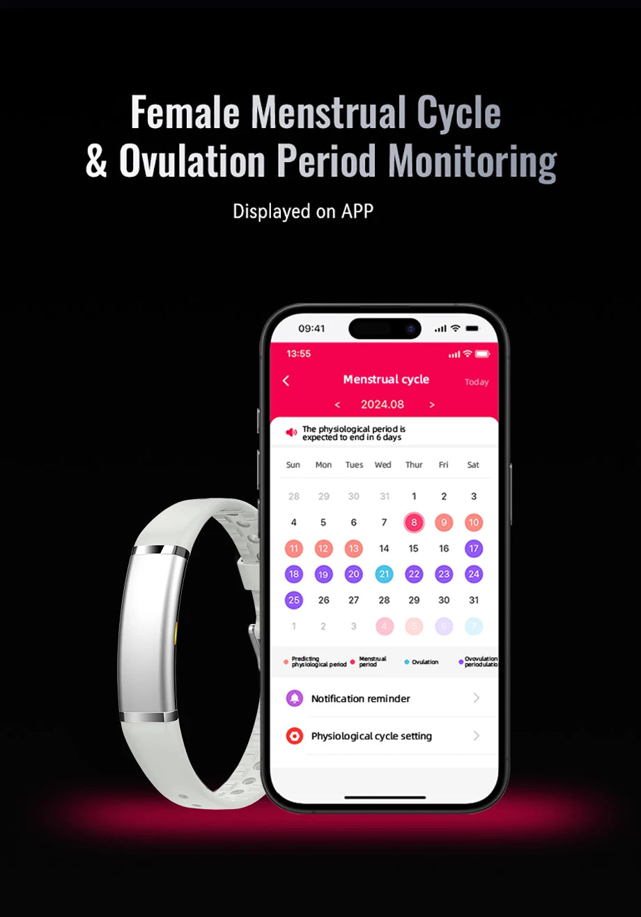 LIGE No Screen Smart Bracelet Blood Oxygen Health Monitor Watches Waterproof Sports Fitness Women's Smart Watch for Android ios
