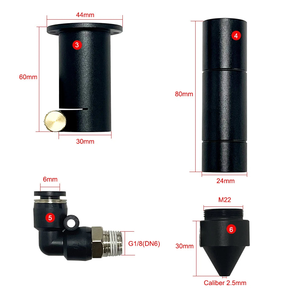 DIGRAY CO2 Laser Head E Series D20mm FL50.8&63.5&101.6mm Adapter Lens 25mm For Laser Engraving Machine