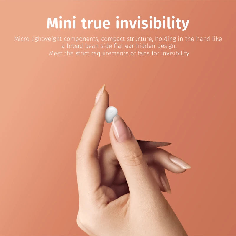 Mini Invisible Bluetooth Earphones TWS Wireless Headphones HiFi Stereo Headsets with Mic Mini Sleep Earbuds for All Smart Phone