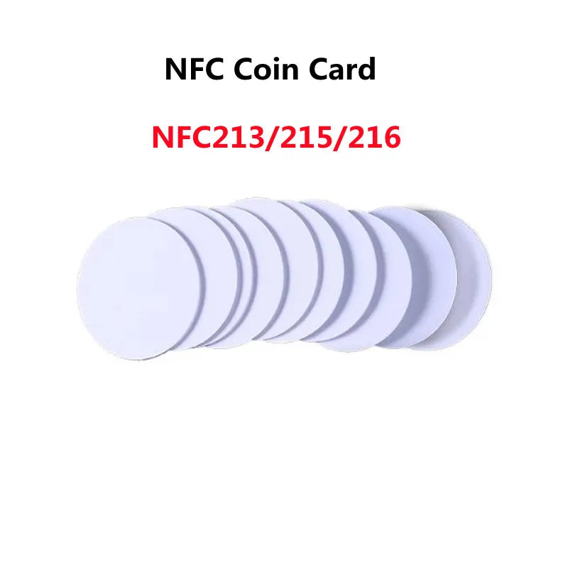 10pcs NFC Chip Ntag216 Ntag215 Ntag213 Coin Card TAG ISO14443A RFID Cards Ntag 213 Chip for all NFC enabled phones
