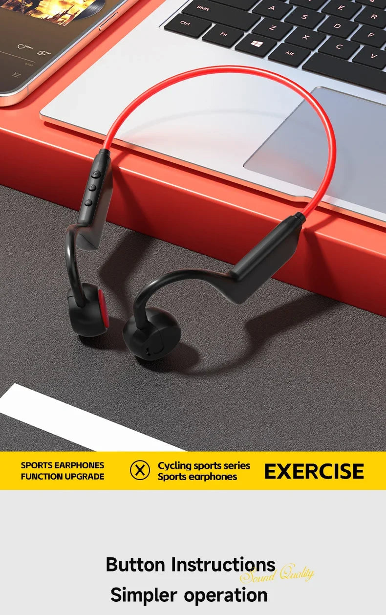 Bone Conduction Headset Wireless Swimming Sports Headphone IPX8 Bluetooth 5.4 With Mic Waterproof Exercise Fitness 2026 NEW