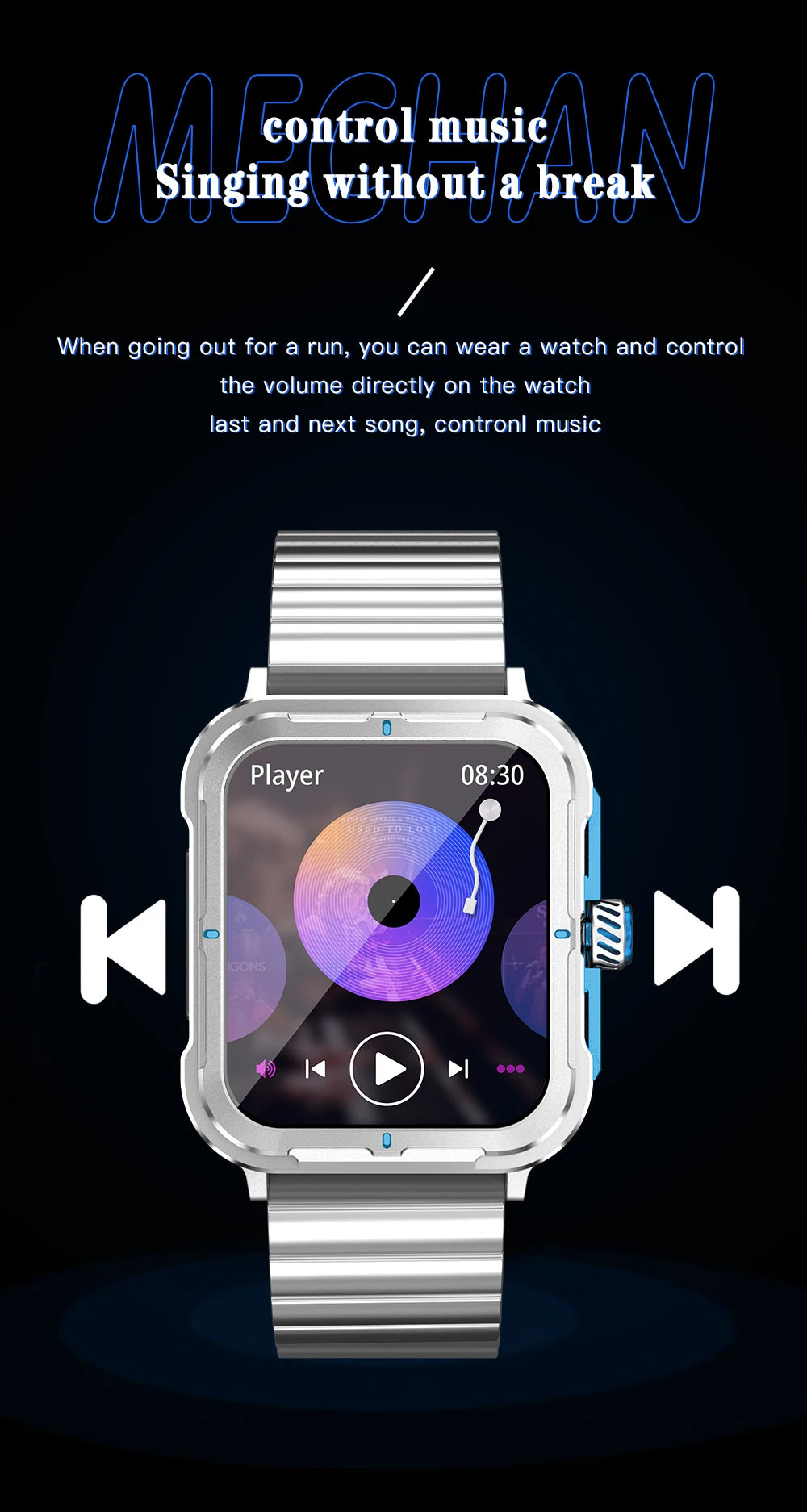 D09 Smartwatch 1.83inches IPS HD 240x285 Full Touch Screen 128MB RAM Bluetooth 5.0 IP67 Waterproof Fitness Android Watch