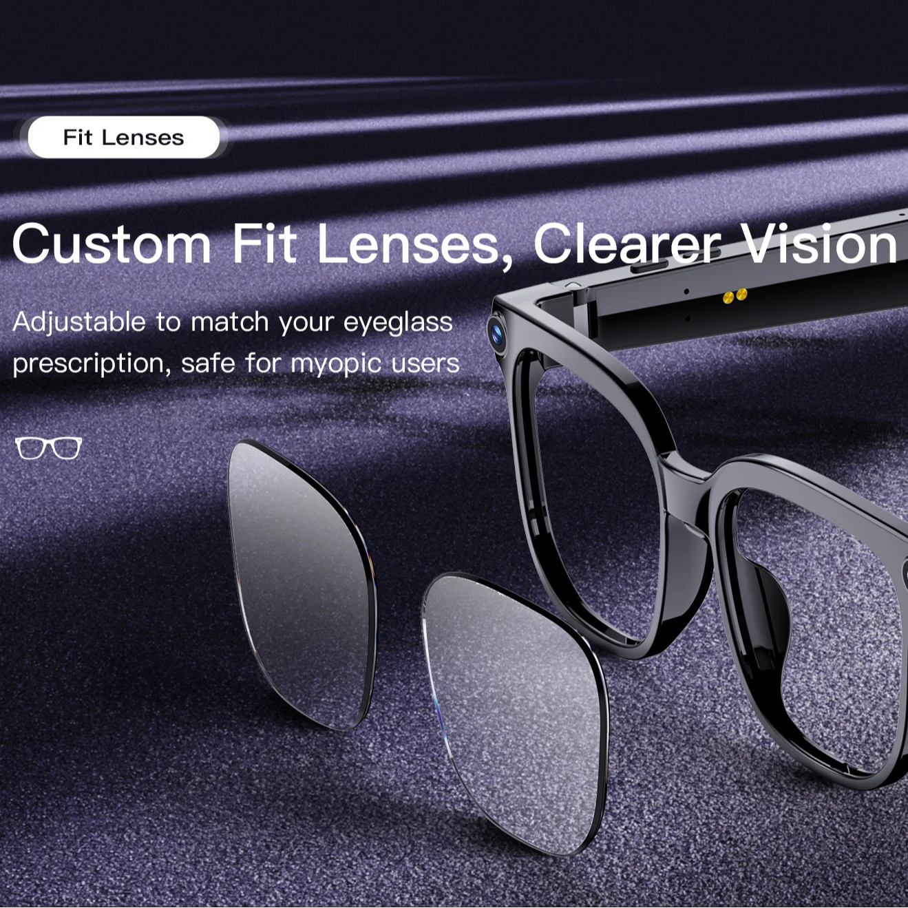 Smart Glasses 800W HD Camera Video Simultaneous Interpretation Bluetooth Call Outdoor Sport AI Smart SunGlasses For Mens Women
