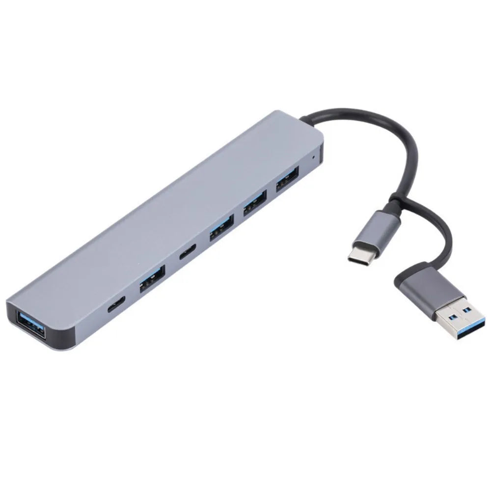 1 To 7 Type-c Expansion Dock Hub Multi Interface Multifunctional 7-in-1 USB Splitter Splitter Grey Type-C Docking Station