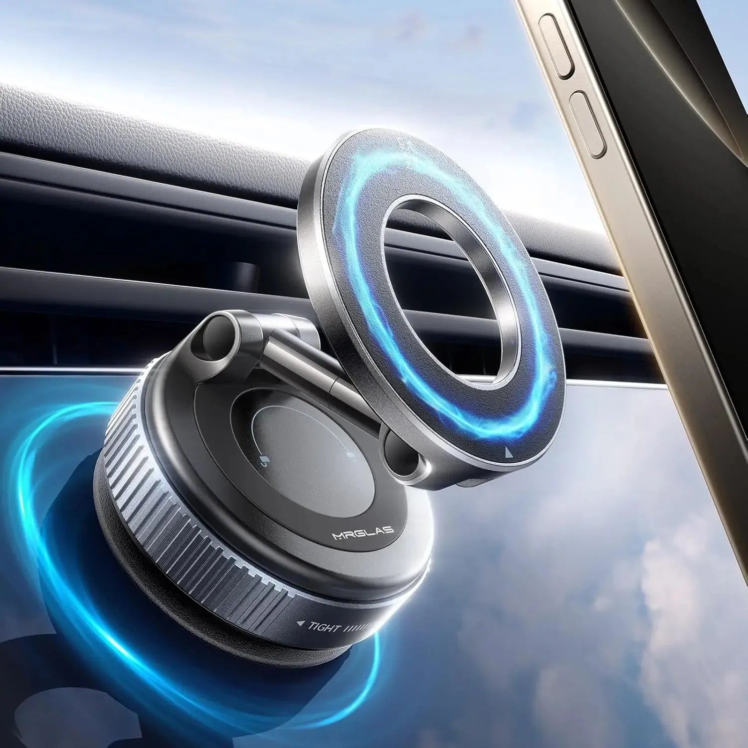 Powerful magnetic Phone holder foldable Suitable for Various Mobile Phones and can be used as a desktop or car Phone mount