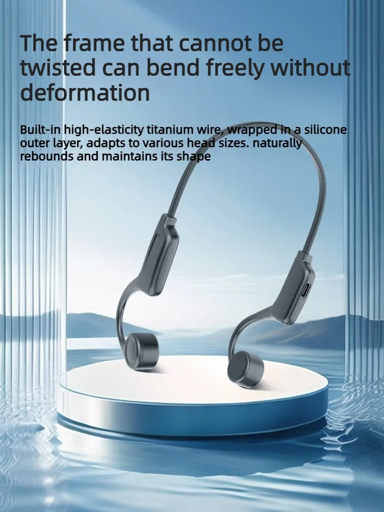 Bone Conduction Headphones Bluetooth 5.3 Wireless, 32Hrs Playtime IPX8 Waterproof, Sport Ear Hook Headset with Noise Cancelling