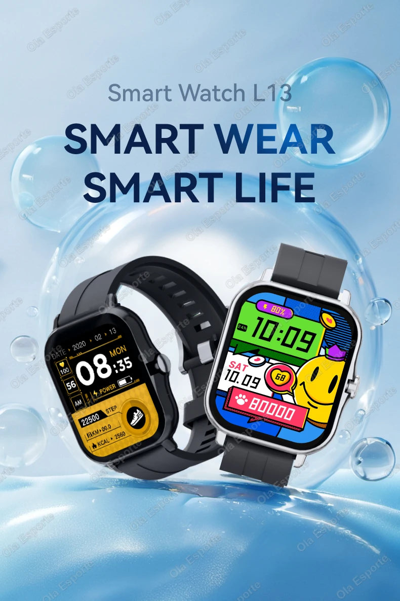 New Smart Watch Android IOS Phone 2.01'' Inch Color Screen Bluetooth Calls Blood Oxygen Monitor smartwatch For Women Men Gifts