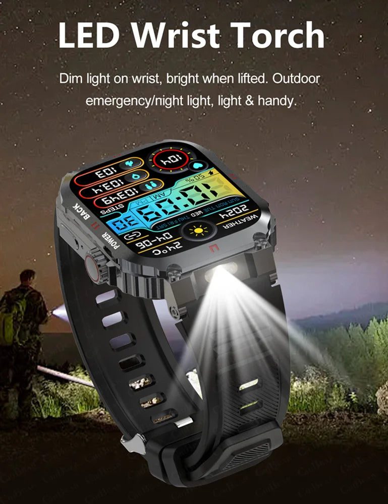 Outdoor Military Smartwatch Men GPS Sports Android iOS 1.91-inch Touch Screen Bluetooth Call Waterproof Smart Watch Android IOS