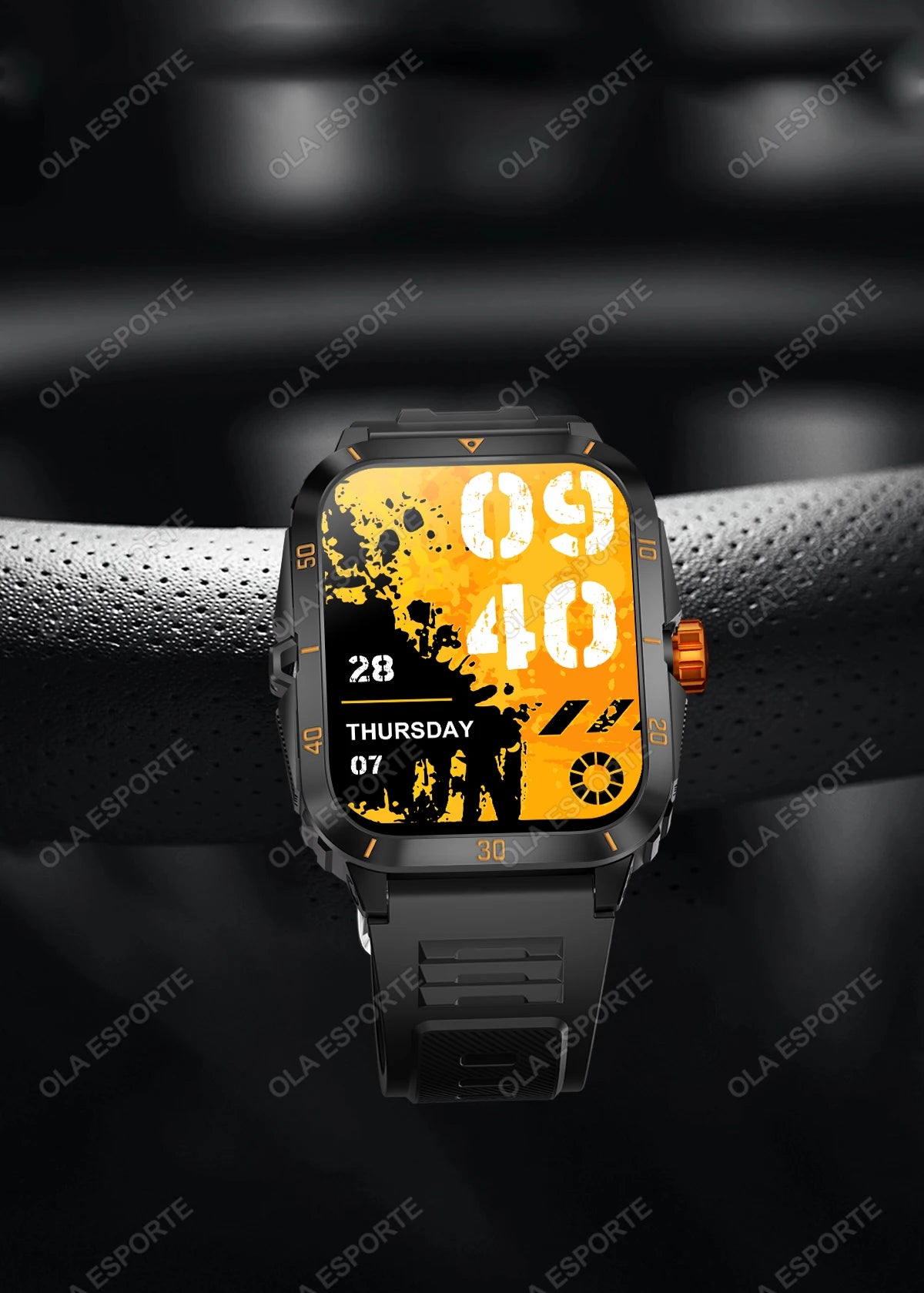 Smart Watch 3ATM Waterproof 1.96" IPS Screen Military KT71 Men 100+ Sport Mode Heart Rate Blood Pressure Bluetooth Call