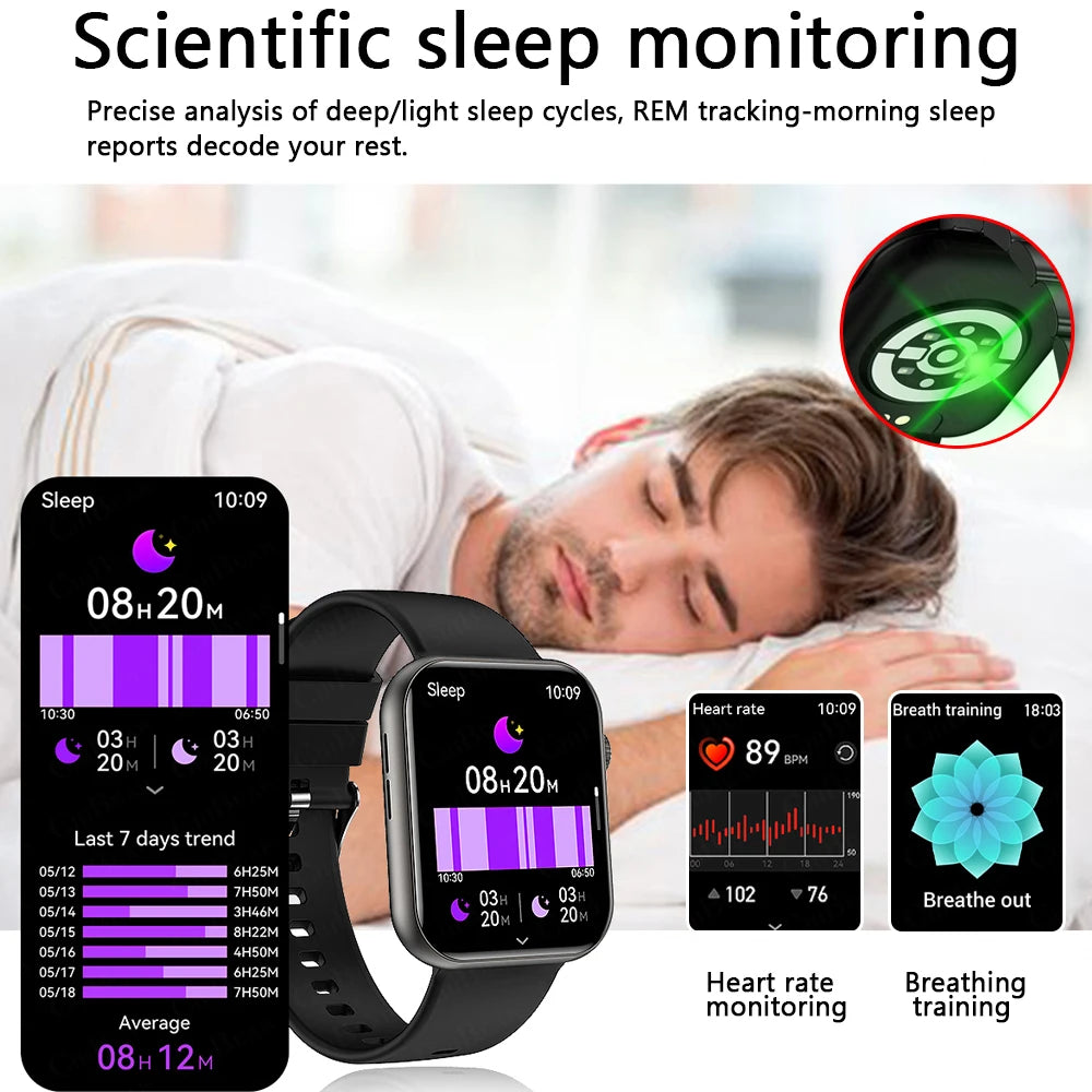 Bluetooth Call Smart Watch Women Health Monitor Watch Customizable Dial Fitness Sports Waterproof Watch Men Android IOS 2025 New