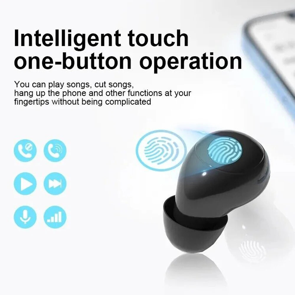 Sleep Invisible Bluetooth Earphone Mini Wireless Headphones IPX5 Waterproof HiFi Stereo Noise Cancelling In Ear Headset Earbuds