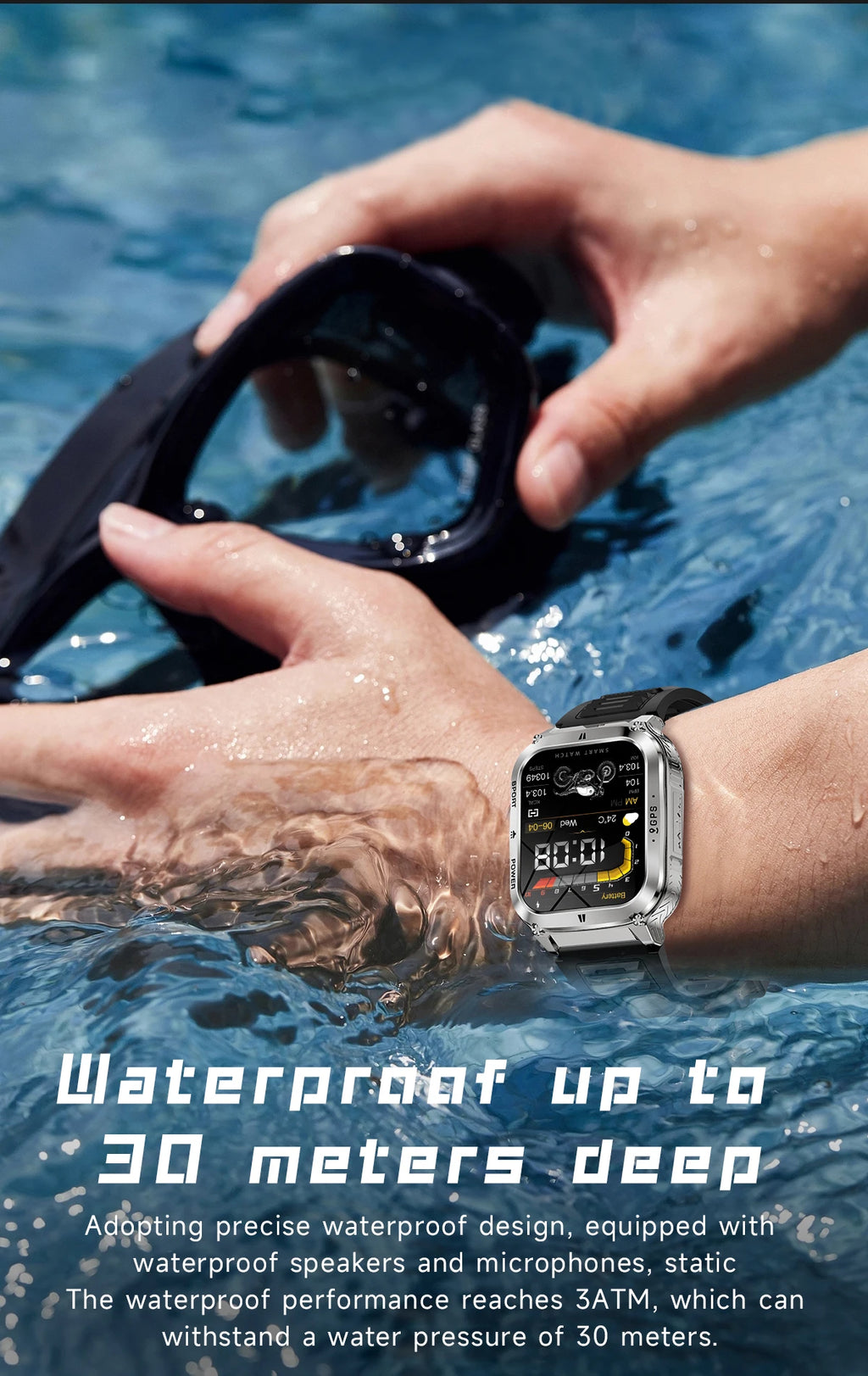 Smart Watch Men Women 1.83" AMOLED Screen 1000mAh Bluetooth Call Sports Fitness Bracelet IP68 Waterproof Smartwatch For Android