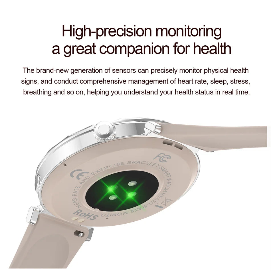 Bluetooth Call Smartwatches Ladies AMOLED HD Screen Heart Rate Monitor Bluetooth Call IP68 Waterproof Smart Watch 2025 New