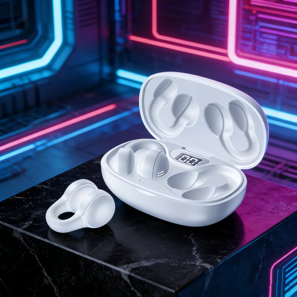 Wireless Earphone Noise Reduction Bluetooth LDE Power Display Earbuds in-Ear Headsets with Mic Touch Control for Phone