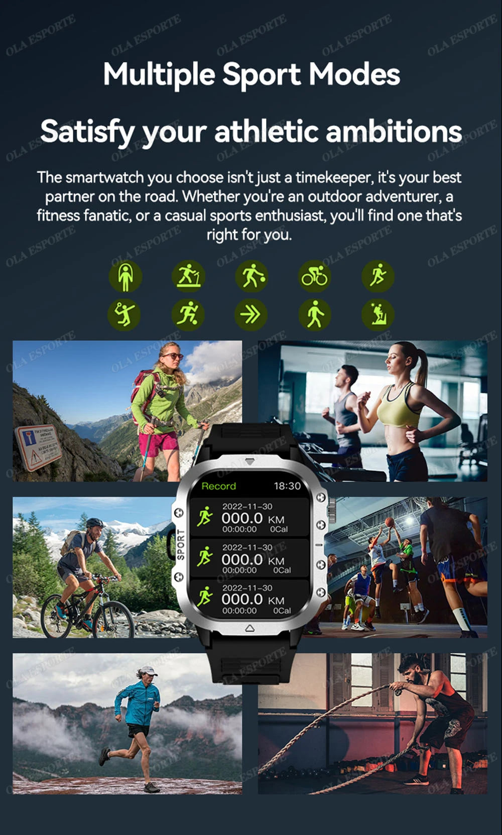 2026 Military SmartWatch Men IP68 5ATM Outdoor Sports Fitness Tracker Waterproof GPS Monitoring 1.96Inch BT Call For Android IOS