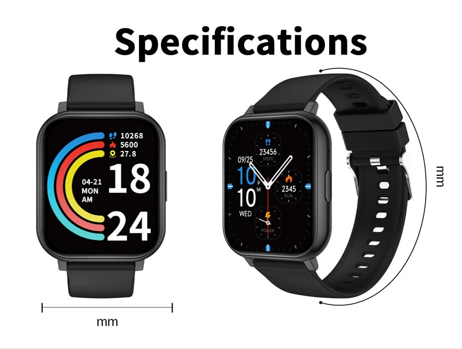 LIGE Digital Watches Women Smart Watch Men 1.83" Full Touch Screen Fitness Tracker Bluetooth Call Smartwatches for Android iOS