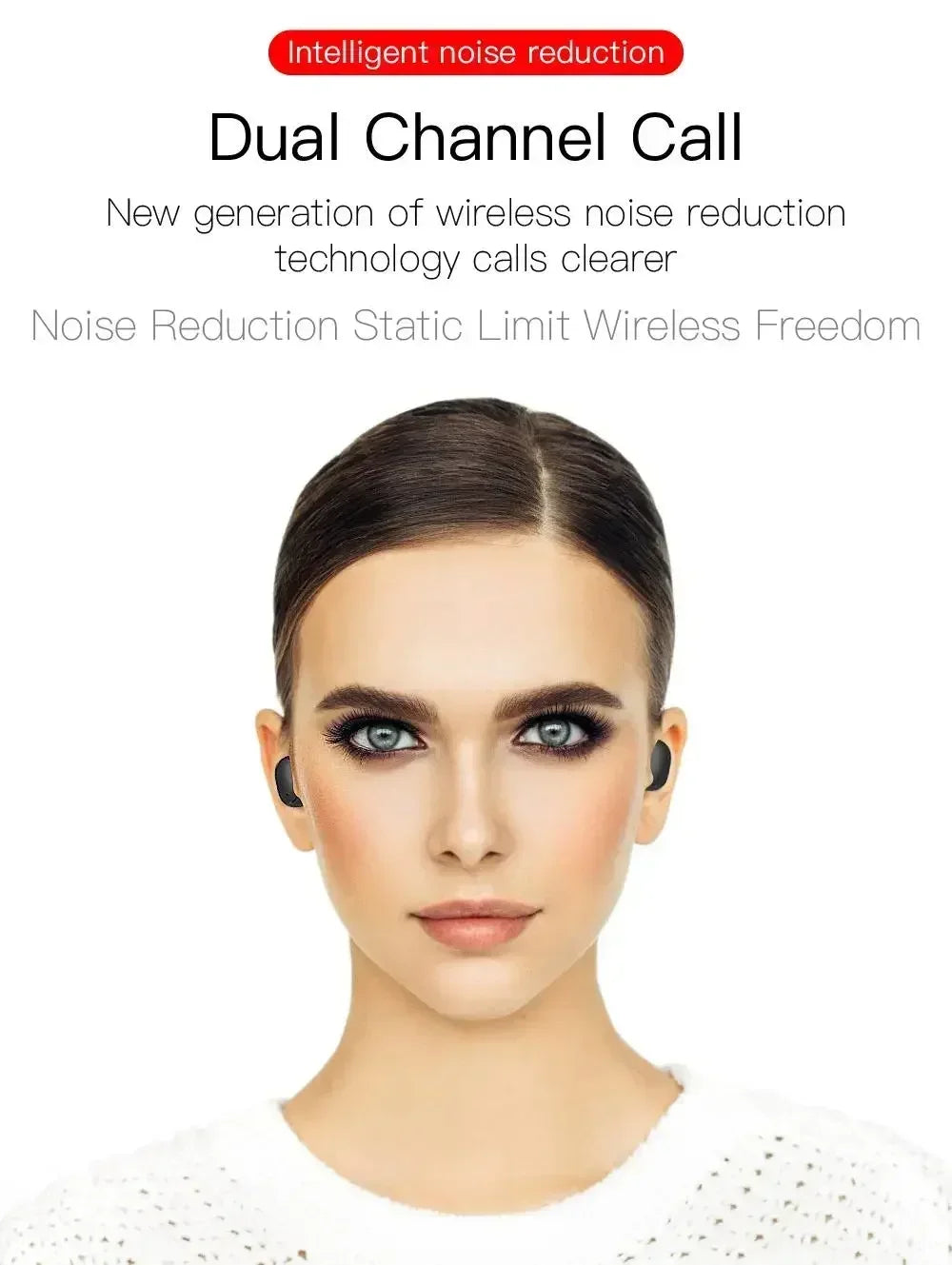 E6S Wireless Earbuds Noise Canceling Waterproof Ear Buds in-Ear Stereo Headphones with LED Display Charging Case