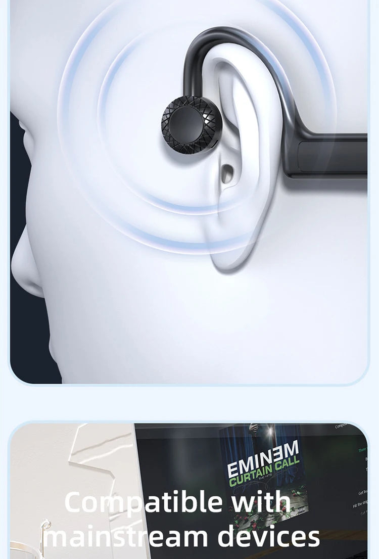 Bone Conduction Bluetooth Headphone TWS Sport Earphones Waterproof Stereo Wireless Headset With Mic Ear Hook For iPhone Xiaomi