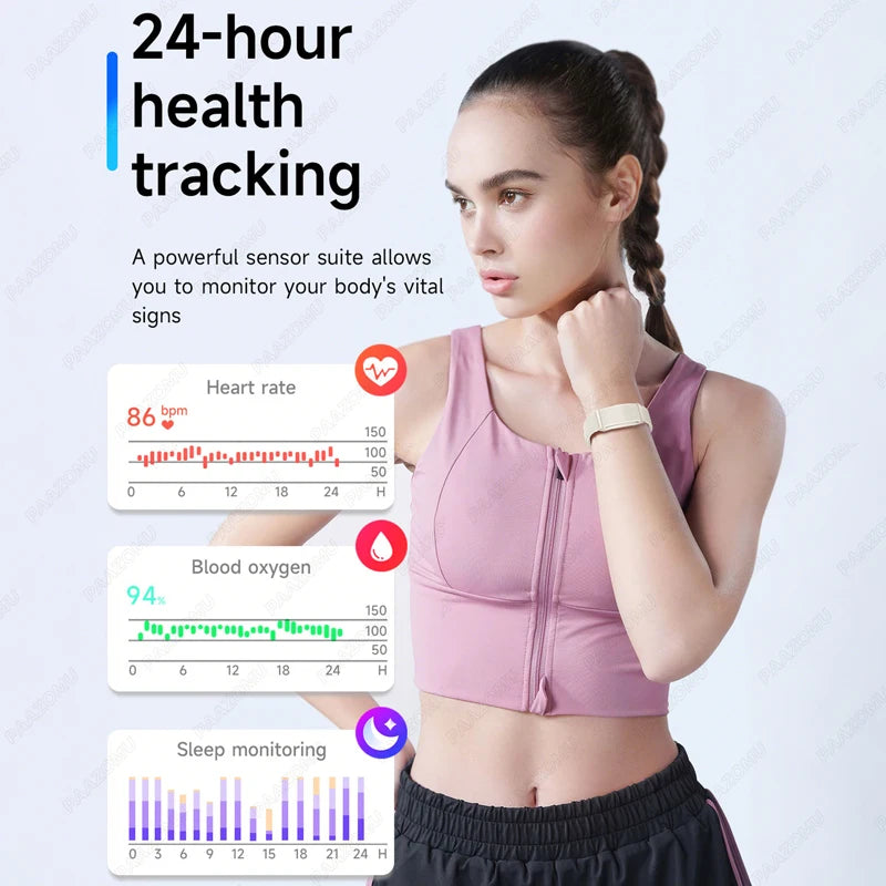 2025 New Screenless Smart Watch Men Sport Outdoors Fitness Tracker Heart Rate Monitor IP68 Waterproof Smartwatch For Andrio iOS