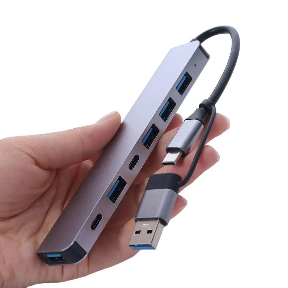 1 To 7 Type-c Expansion Dock Hub Multi Interface Multifunctional 7-in-1 USB Splitter Splitter Grey Type-C Docking Station