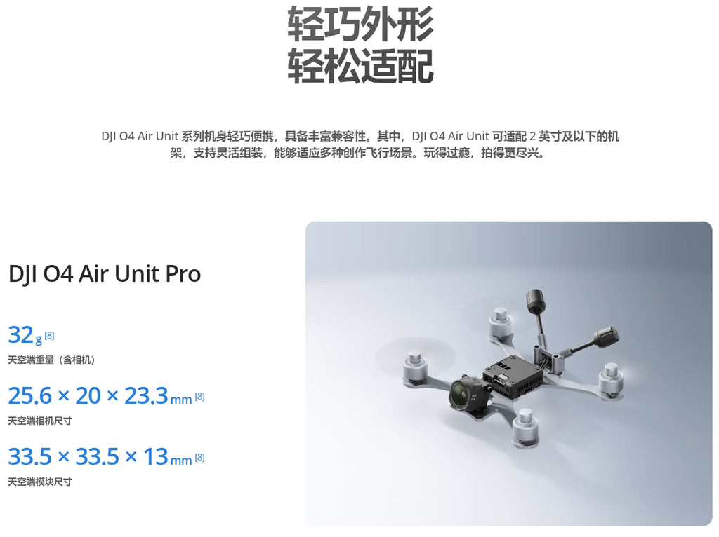Original DJI O4 Air Unit / Pro FPV VTX 4K/120fps HD Camera Low Latency Long Range Digital Video Transmission for FPV Drone