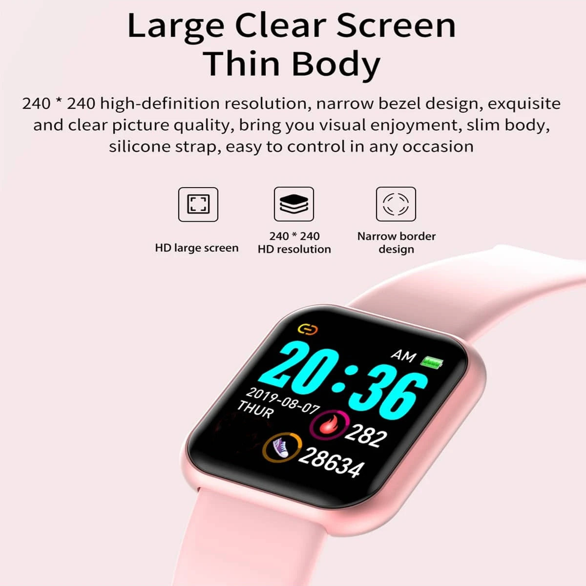 Smart Watch Women Men Music Control Bluetooth Calories Fitness Monitor Smartwatch Running Tracker Sport Bracelet For Android IOS