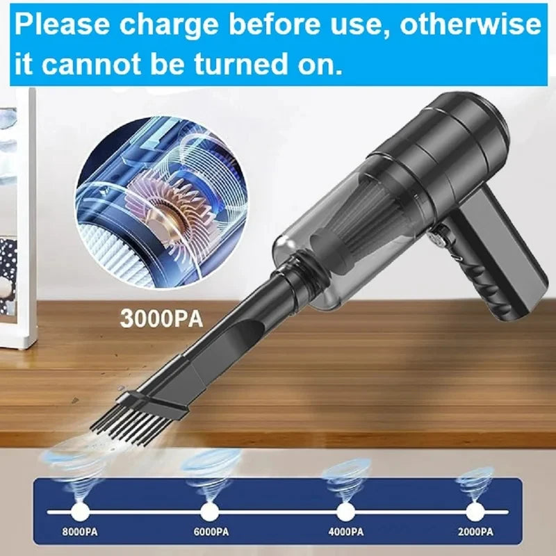 Portable Mini Handheld Car Vacuum Cleaner Small Compact Lightweight Multifunctional Auto Vacuum for Interior Cleaning Dust Pet