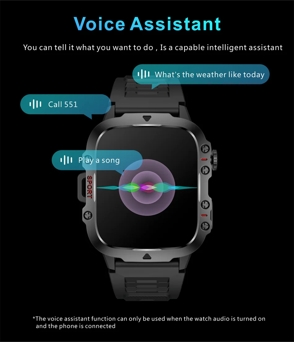 LIGE Military Smart Watch Men Outdoor Sports 3ATM Waterproof  Blood Oxygen Bluetooth Call Watches Men Smartwatch For Android New