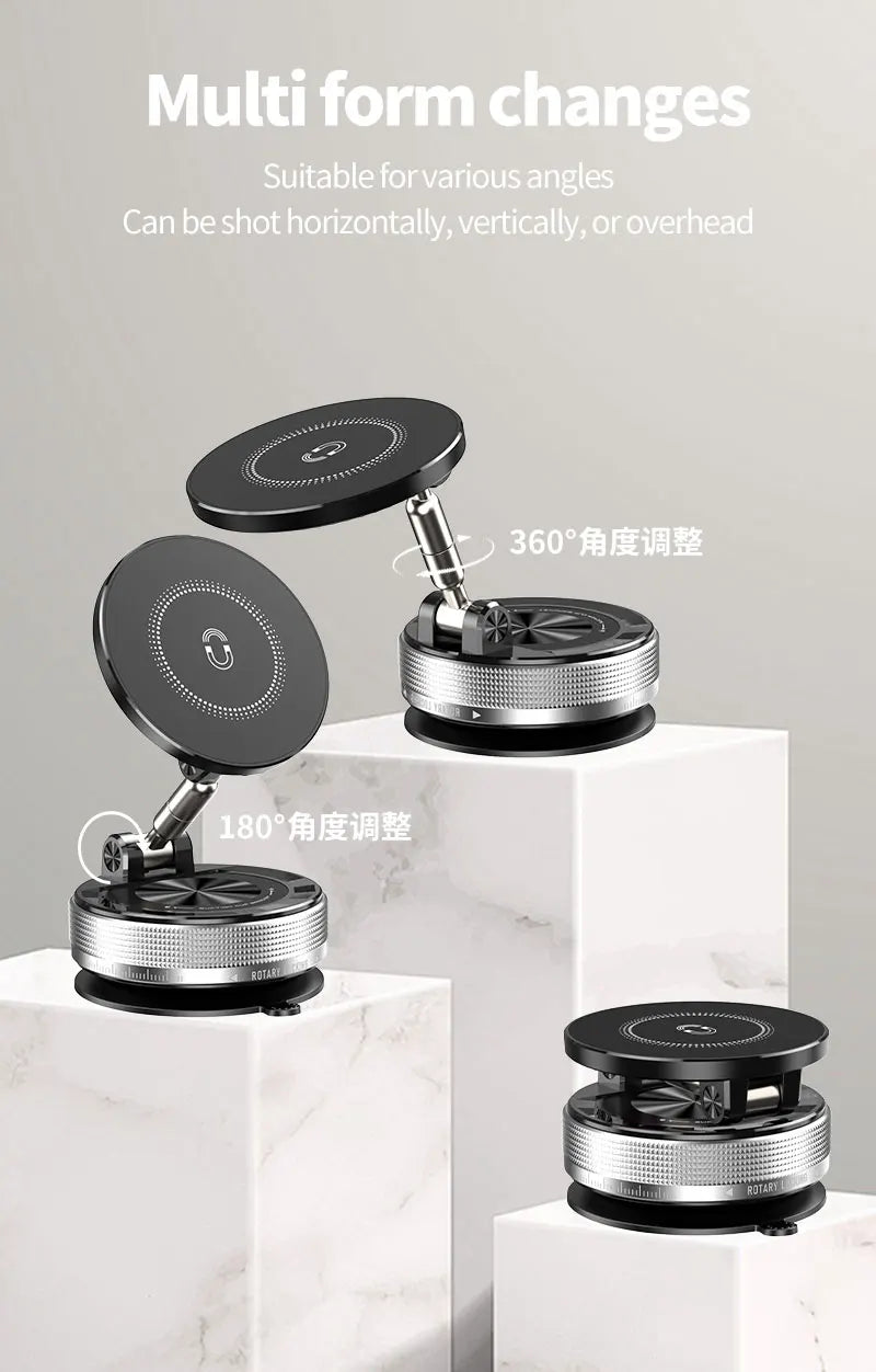 Magnetic Phone Holder for Car - Upgraded 360° Vacuum Magnetic Phone Holder for Your Car/Gym/Mirror Mount for iPhone & Android