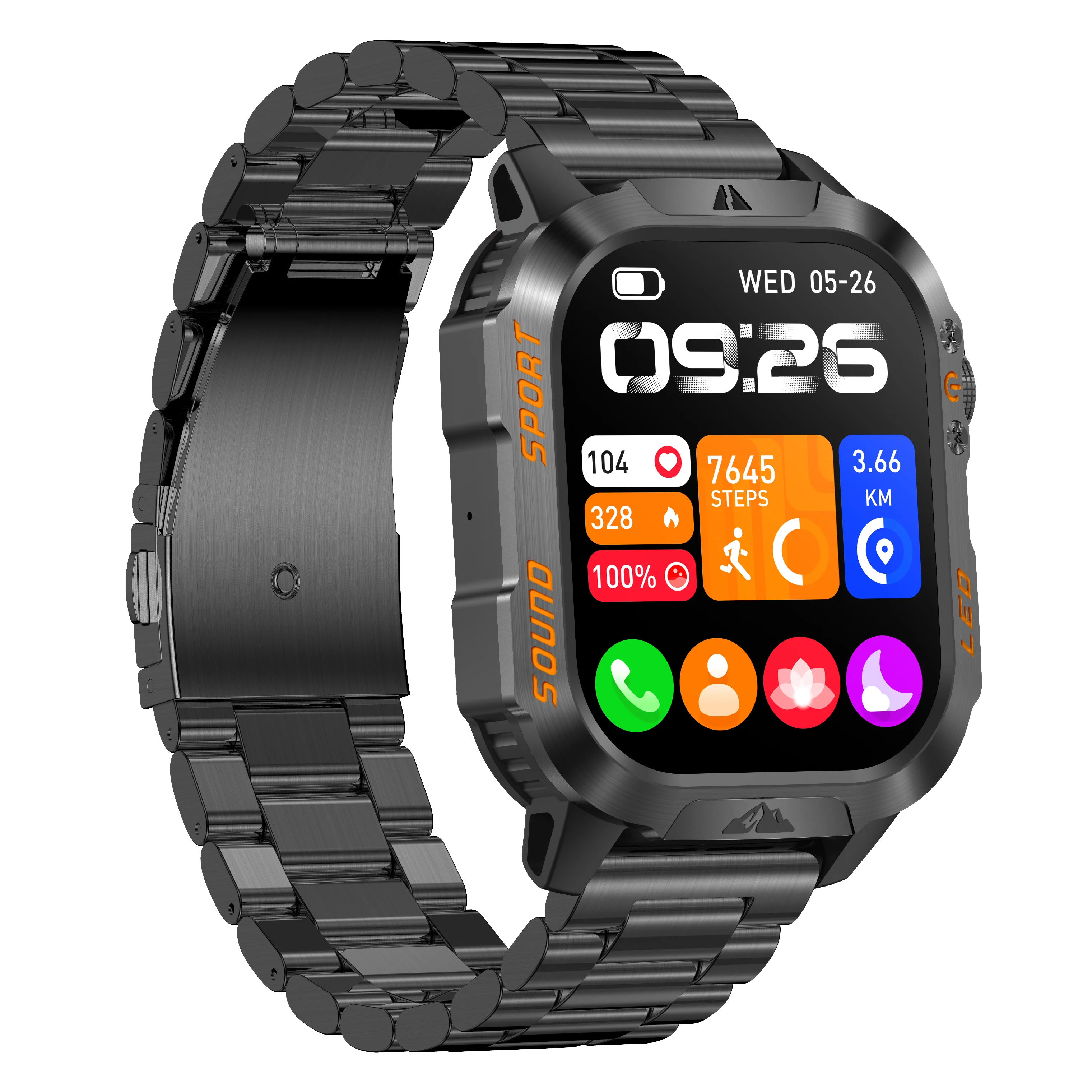 New Smart Bracelet Watch Bluetooth Call Heart Rate Blood Oxygen Pressure Weather Phyiological Cycle Sports Tracker