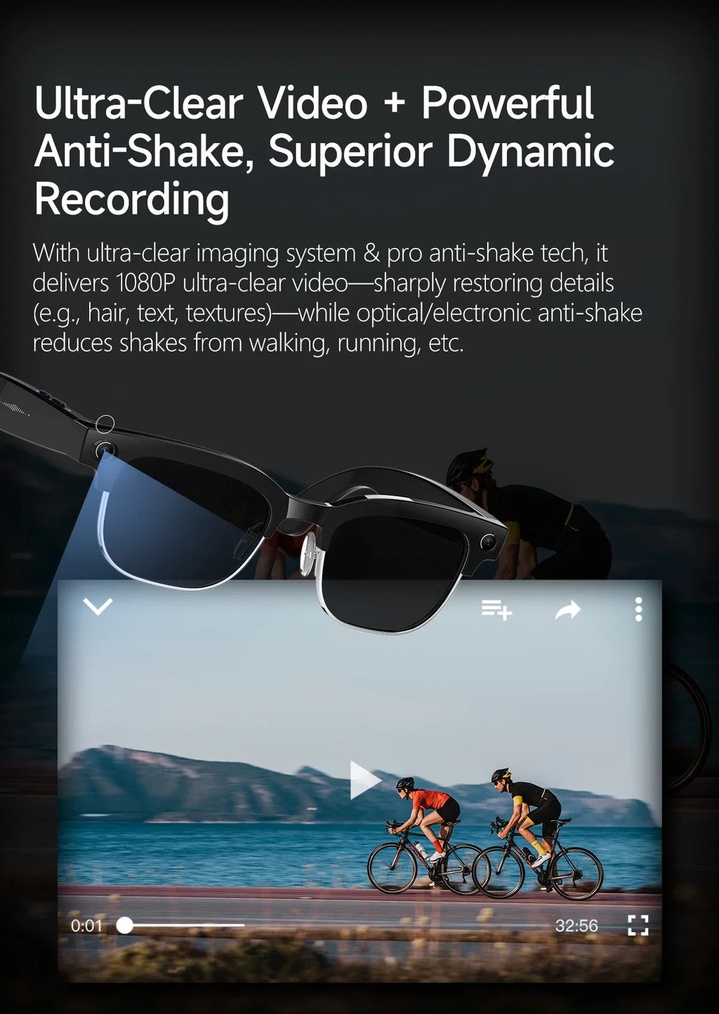 Smart Glasses 800W Camera 2026New Technologies Video Recording AI Photo Recognition Bluetooth Calls Voice Translation Sunglasses