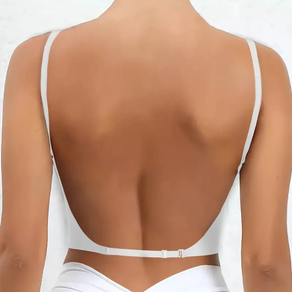 Invisible Bra Deep U Plunge Backless Strapless Push Up Bra for Dresses Lingerie Sexy Female Lingerie Бюстгальтер Женский